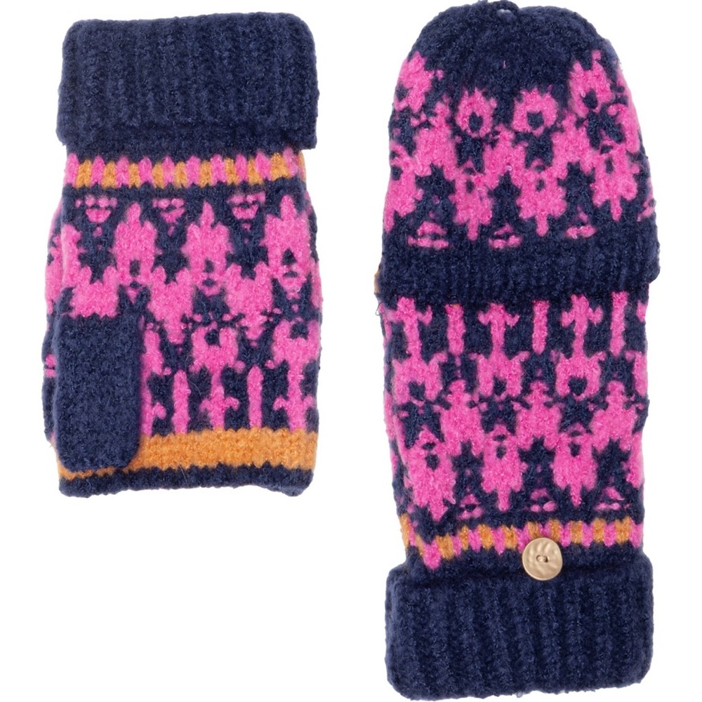 Free People Pink and Navy Mittens